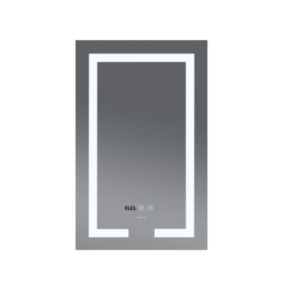 Зеркало Mixxus HARD MR06-50x80-CASE с LED Touch, Anti-fog, димером, рег. яркости, часами (MI6657)