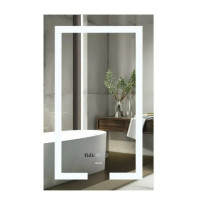 Зеркало Mixxus HARD MR06-50x80-CASE с LED Touch, Anti-fog, димером, рег. яркости, часами (MI6657)