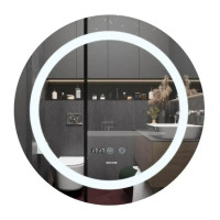 Зеркало Mixxus PLAIN MC02-60-CASE с LED Touch, Anti-fog, димером, рег. яркости, часами (MI6661)