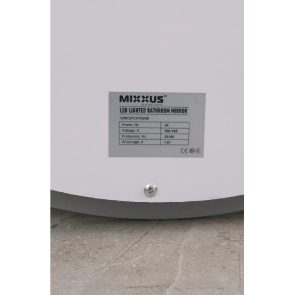 Зеркало Mixxus PLAIN MC02-60-CASE с LED Touch, Anti-fog, димером, рег. яркости, часами (MI6661)
