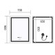 Зеркало Mixxus Premium FLASH MR21-70x90 (LED Touch, Anti-fog, часы) (MP6618)