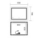 Дзеркало Mixxus Premium QUADRO MR20-90x70-REVERSE (LED Touch, Anti-fog) (MP6621)