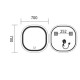 Зеркало Mixxus Premium DIVERSE MR16-70x70 (LED Touch, Anti-fog (3-6,5kK)) (MP6640)