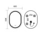 Зеркало Mixxus Premium ELLIPSE MV05-80x60-REVERSE (LED Touch, Anti-fog (3-6,5kK)) (MP6642)