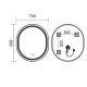 Дзеркало Mixxus Premium ELLIPSE MV05-80x70-REVERSE BLACK (LED Touch, Anti-fog (3-6kK)) (MP6646)