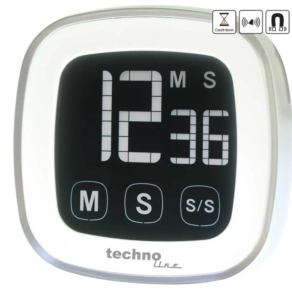 Таймер кухонний Technoline KT400 Magnetic Touchscreen White (KT400) (DAS301202)