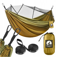 Туристический гамак Mountain Goat 300 x 200 см с москитной сеткой, двухместный, подвесной Olive (P-5905973403146)