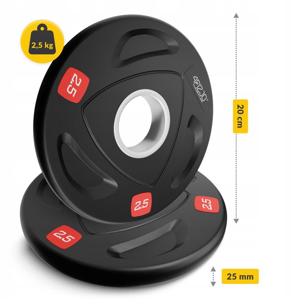 Диск олимпийский 4FIZJO 2 x 2.5 кг 51 мм металлический, прорезиненный Black (P-5905973401265)