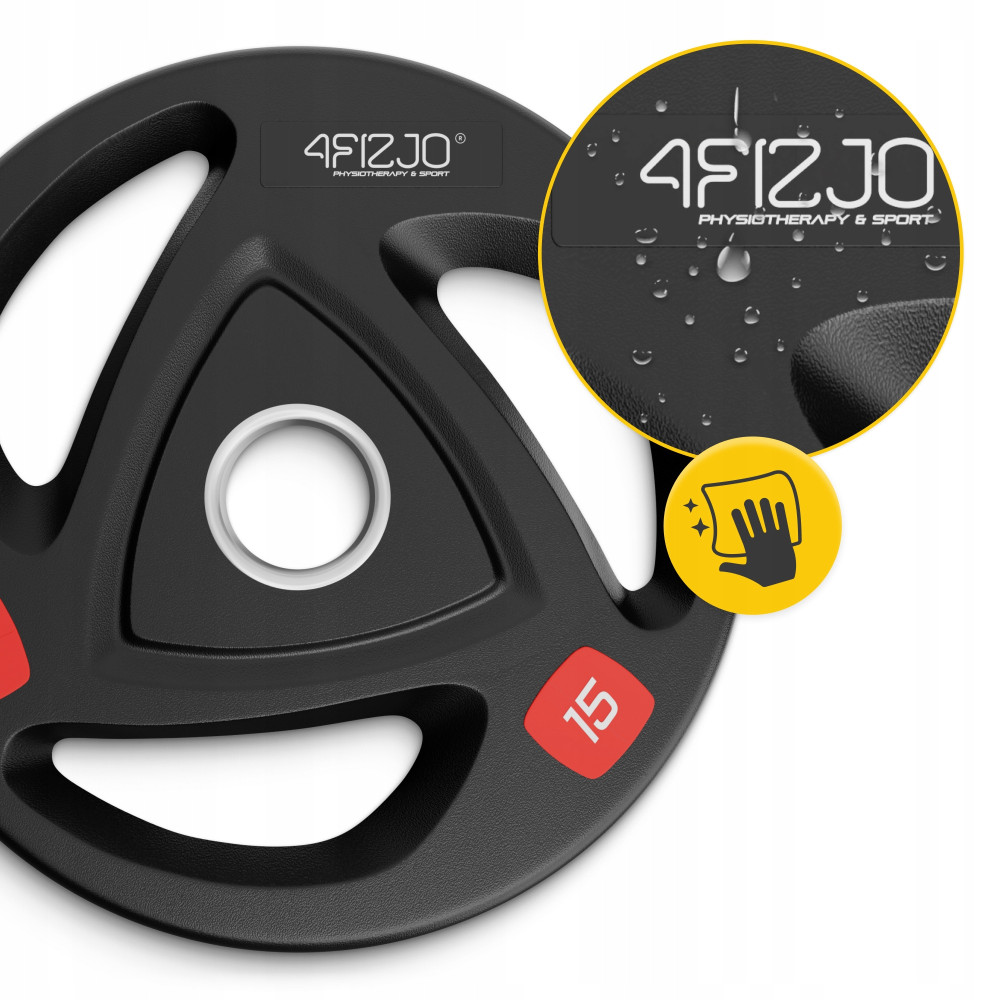 Диск олимпийский 4FIZJO 2 x 15 кг 51 мм металлический, прорезиненный Black (P-5905973401272)