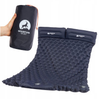 Коврик (каремат) надувной Mountain Goat 200 x 120 x 7 см двухместный со встроенным насосом MG0013 Navy Blue (P-5905973400923)