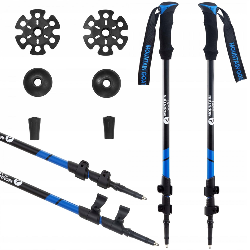 Трекінгові палиці Mountain Goat Peak+ 60-135 см MG0005 Black/Blue (P-5907739318268)