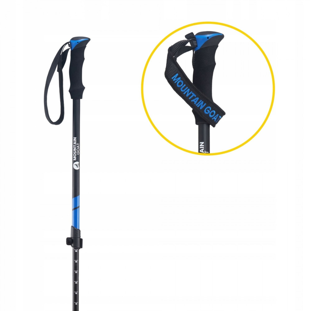Трекінгові палиці Mountain Goat Peak+ 60-135 см MG0005 Black/Blue (P-5907739318268)