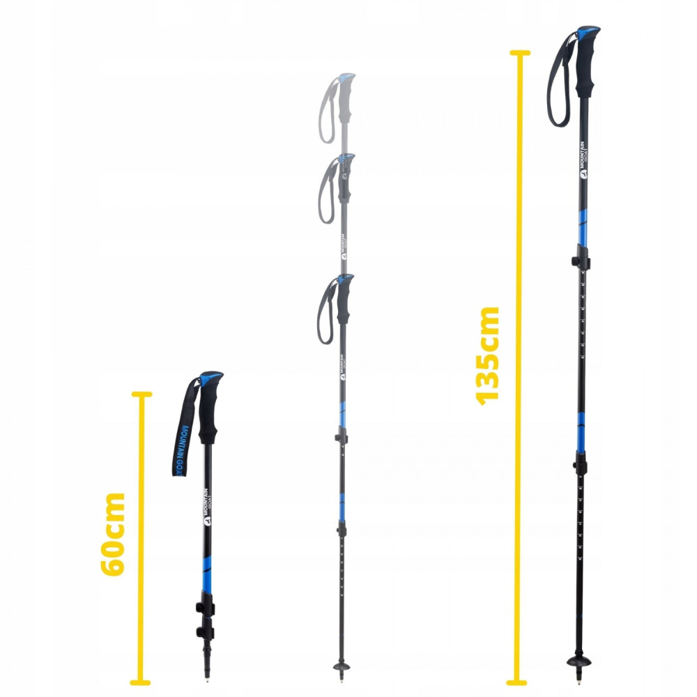 Трекінгові палиці Mountain Goat Peak+ 60-135 см MG0005 Black/Blue (P-5907739318268)