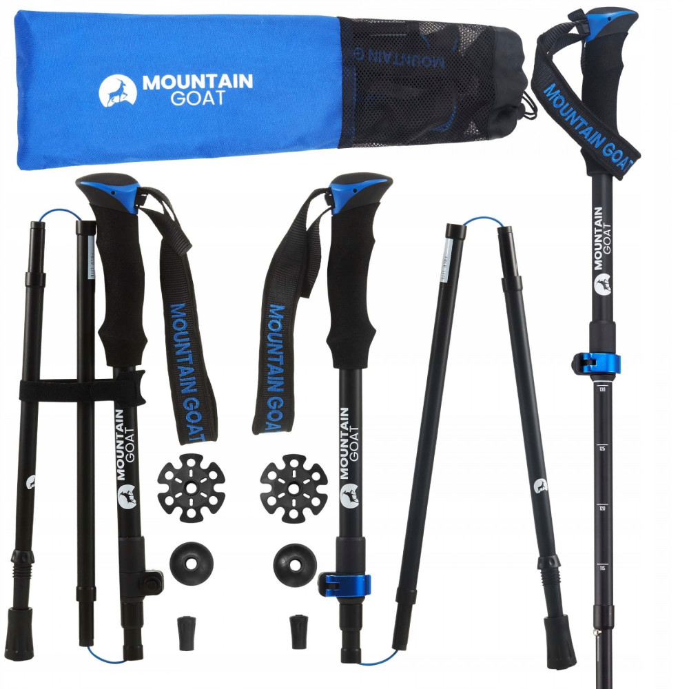 Трекінгові палиці Mountain Goat Pro+ 43-130 см MG0007 Black/Blue (P-5907739318244)