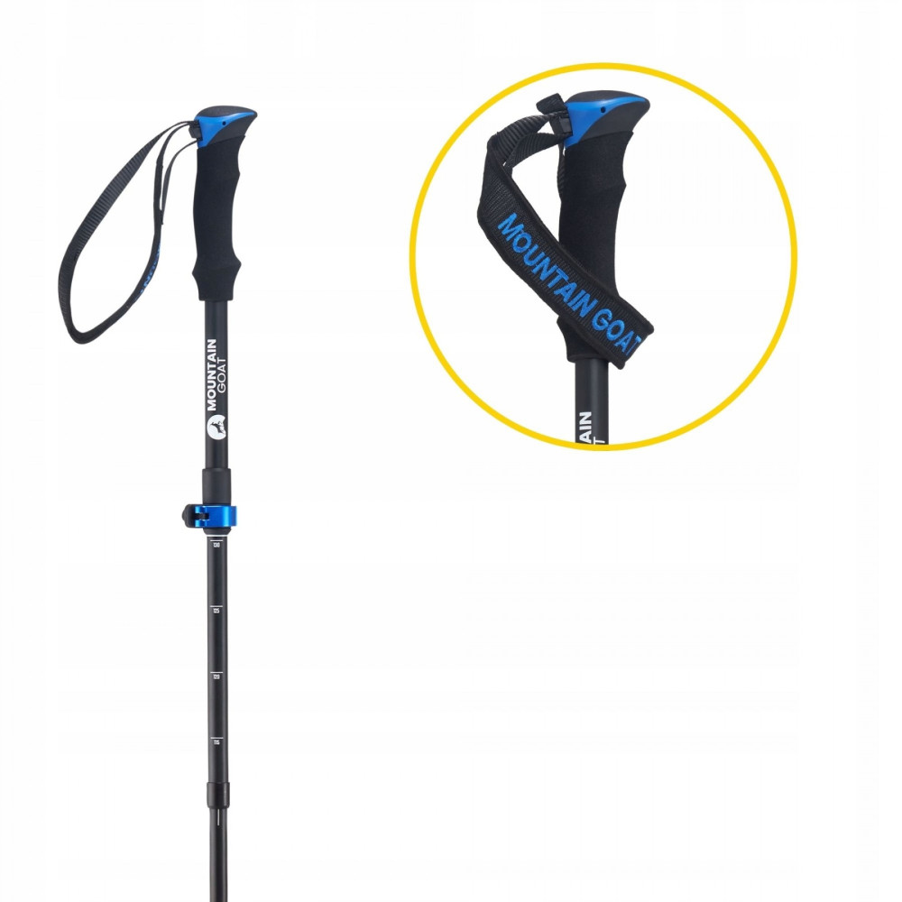 Трекінгові палиці Mountain Goat Pro+ 43-130 см MG0007 Black/Blue (P-5907739318244)