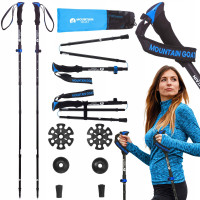 Треккинговые палки Mountain Goat Pro+ 43-130 см MG0007 Black/Blue (P-5907739318244)