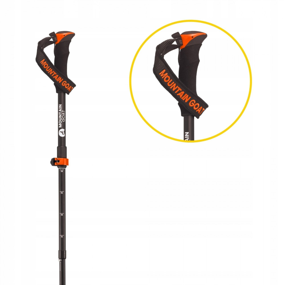 Трекінгові палиці Mountain Goat Pro+ 43-130 см MG0008 Black/Orange (P-5907739318251)