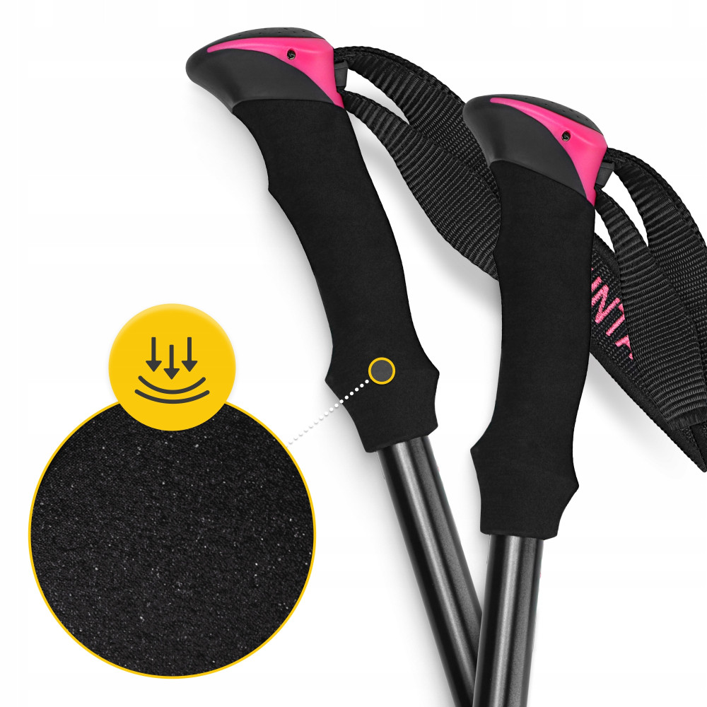 Трекінгові палиці Mountain Goat Peak+ 65-135 см Black/Pink (P-5905973404648)
