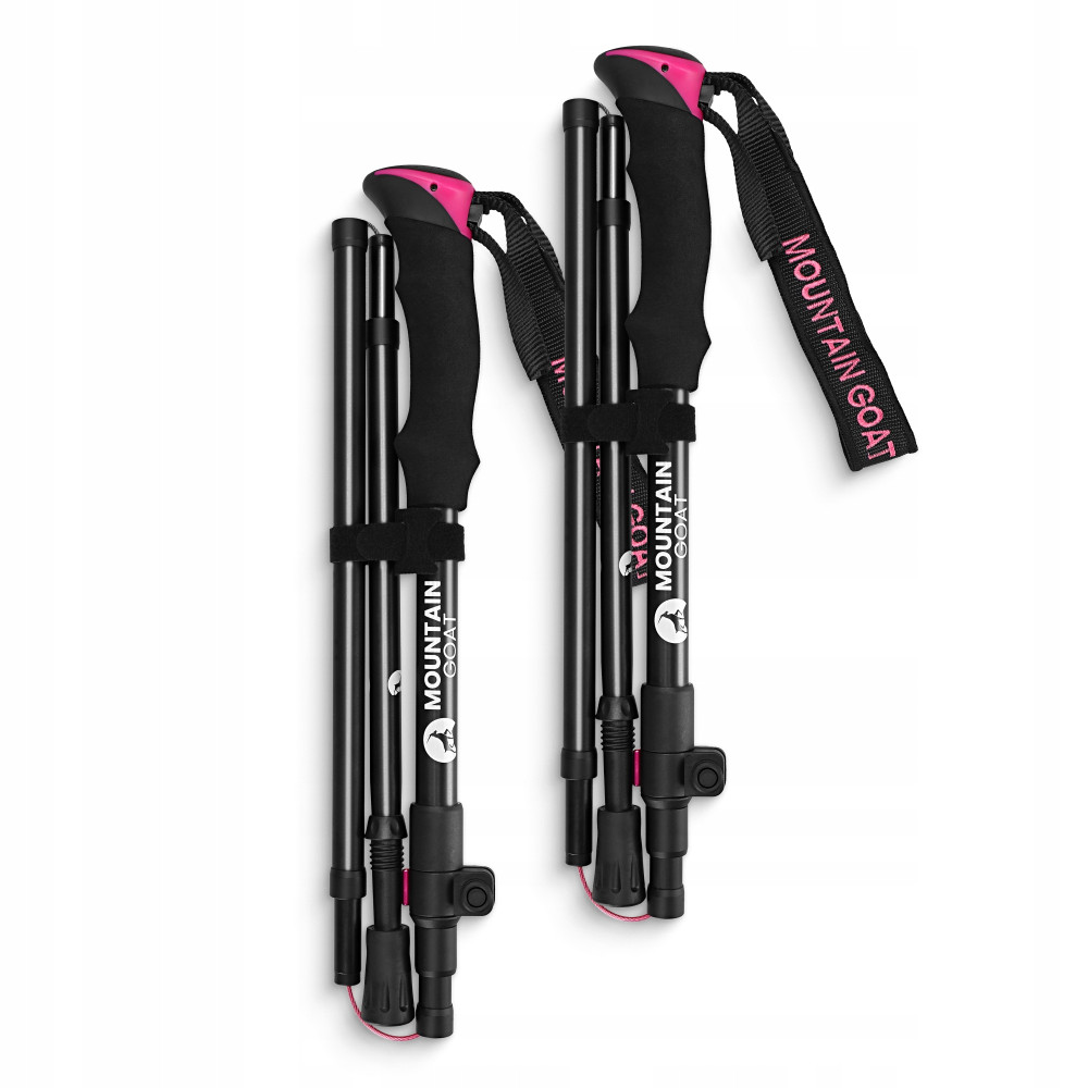 Трекінгові палиці Mountain Goat Pro+ 43-130 см Black/Pink (P-5905973404662)