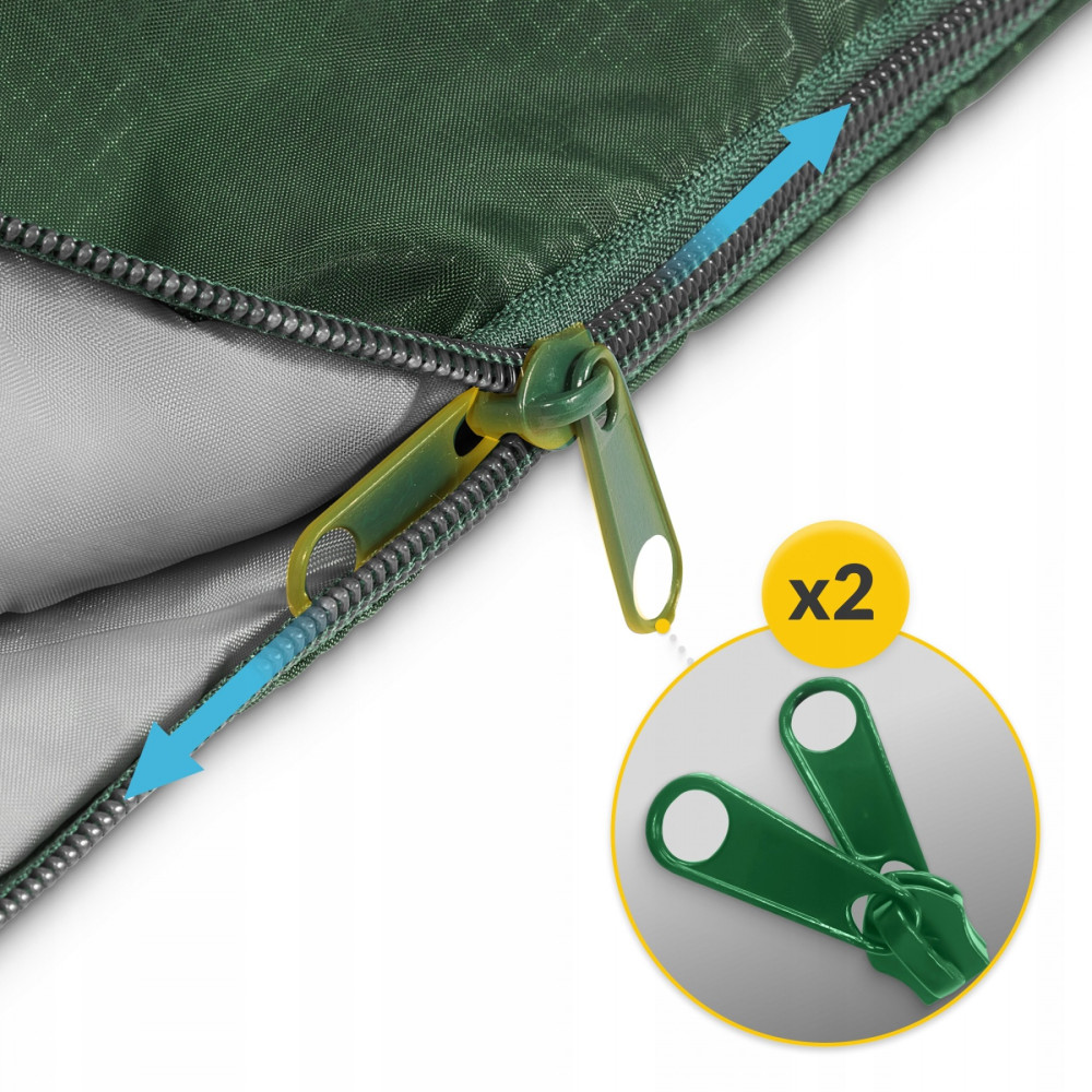 Спальный мешок (спальник) одеяло Mountain Goat Standard 2 в 1 MG0015 8 ...+20°C R Olive/Grey (P-5905973400961)