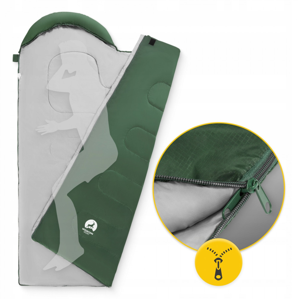 Спальный мешок (спальник) одеяло Mountain Goat Standard 2 в 1 MG0015 8 ...+20°C R Olive/Grey (P-5905973400961)