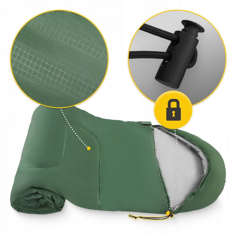 Спальный мешок (спальник) одеяло Mountain Goat Standard 2 в 1 MG0015 8 ...+20°C R Olive/Grey (P-5905973400961)