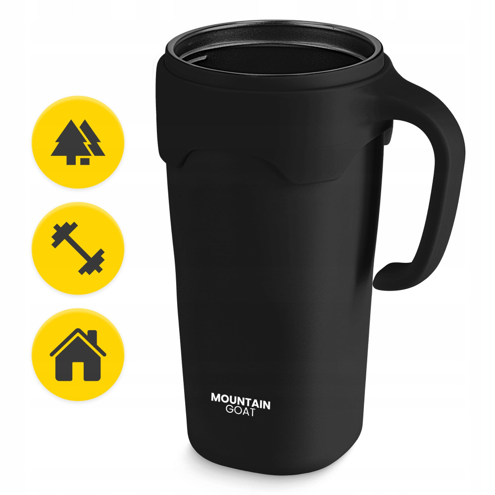 Термокухоль Mountain Goat зі соломинкою 0.65 л Black (P-5905973406123)