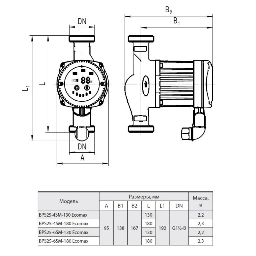 Циркуляционный насос NPO BPS 25-6SM-180 Ecomax