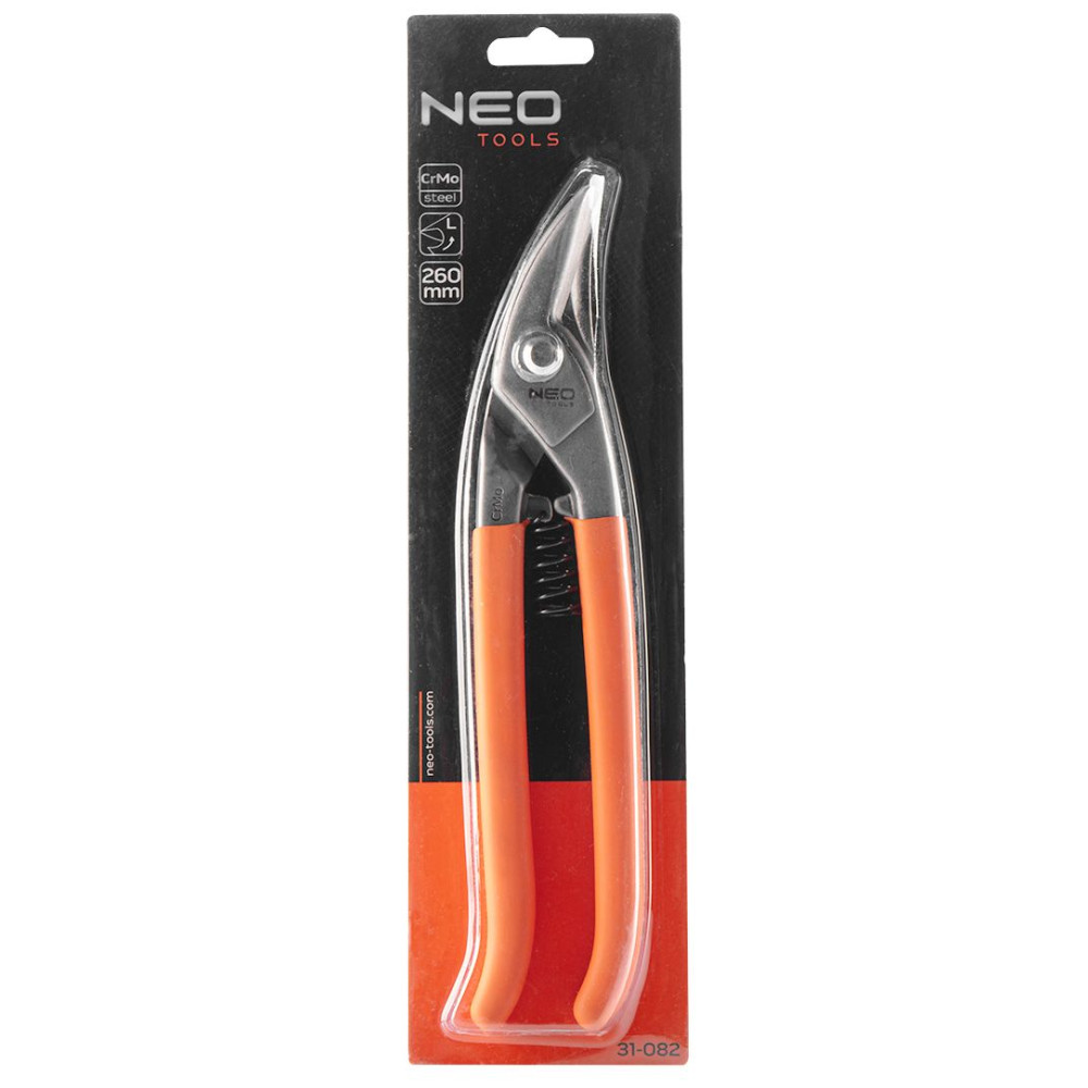 Ножиці по металу Neo Tools 260 мм ліві CrMo 31-082