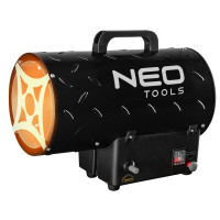 Тепловая пушка Neo Tools 15 кВт, площадь обогрева 150 кв.м., напольный, черный (90-083)