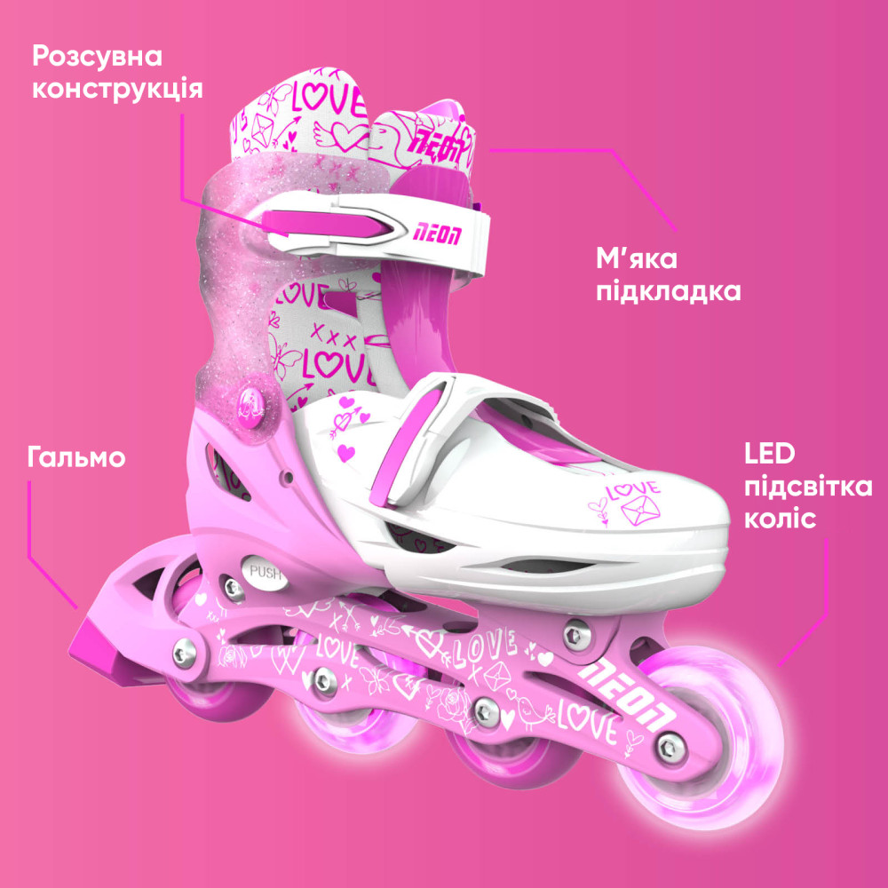 Дитячі ролики NEON INLINE SKATES рожевий NT07P4