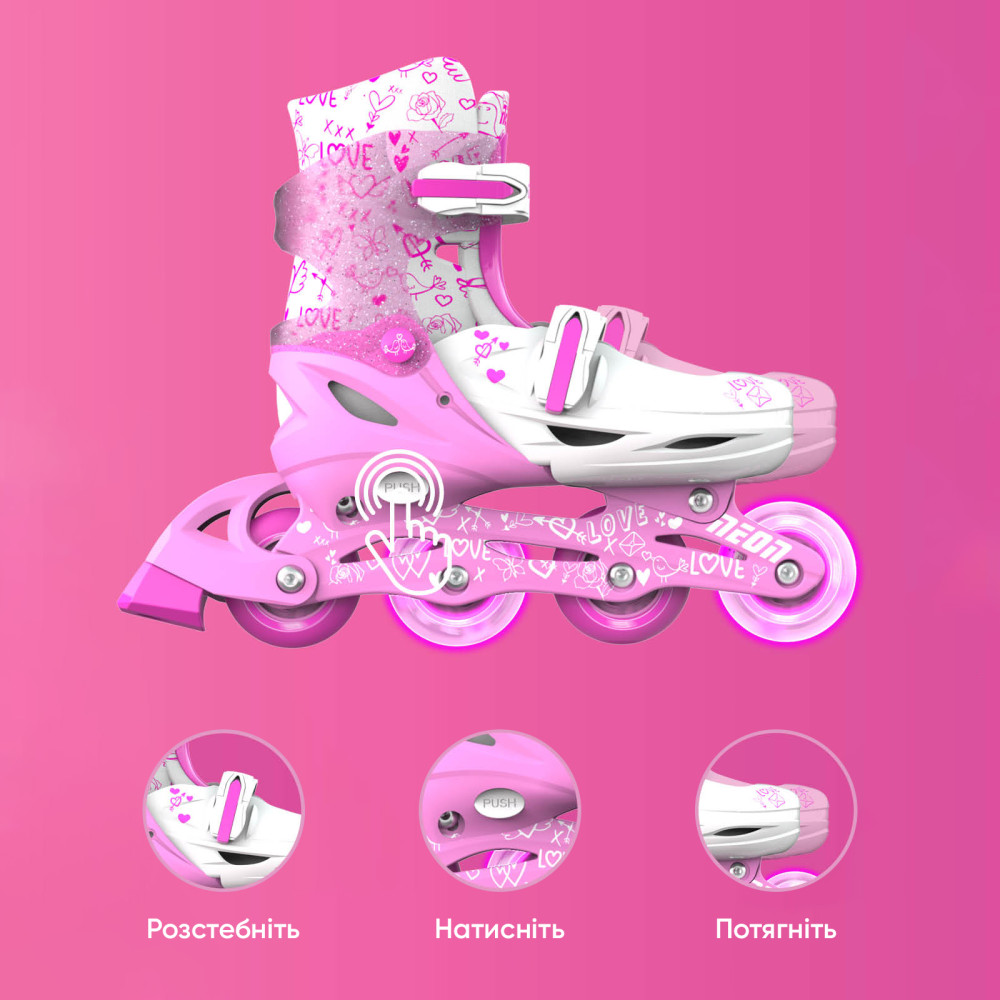 Дитячі ролики NEON INLINE SKATES рожевий NT07P4