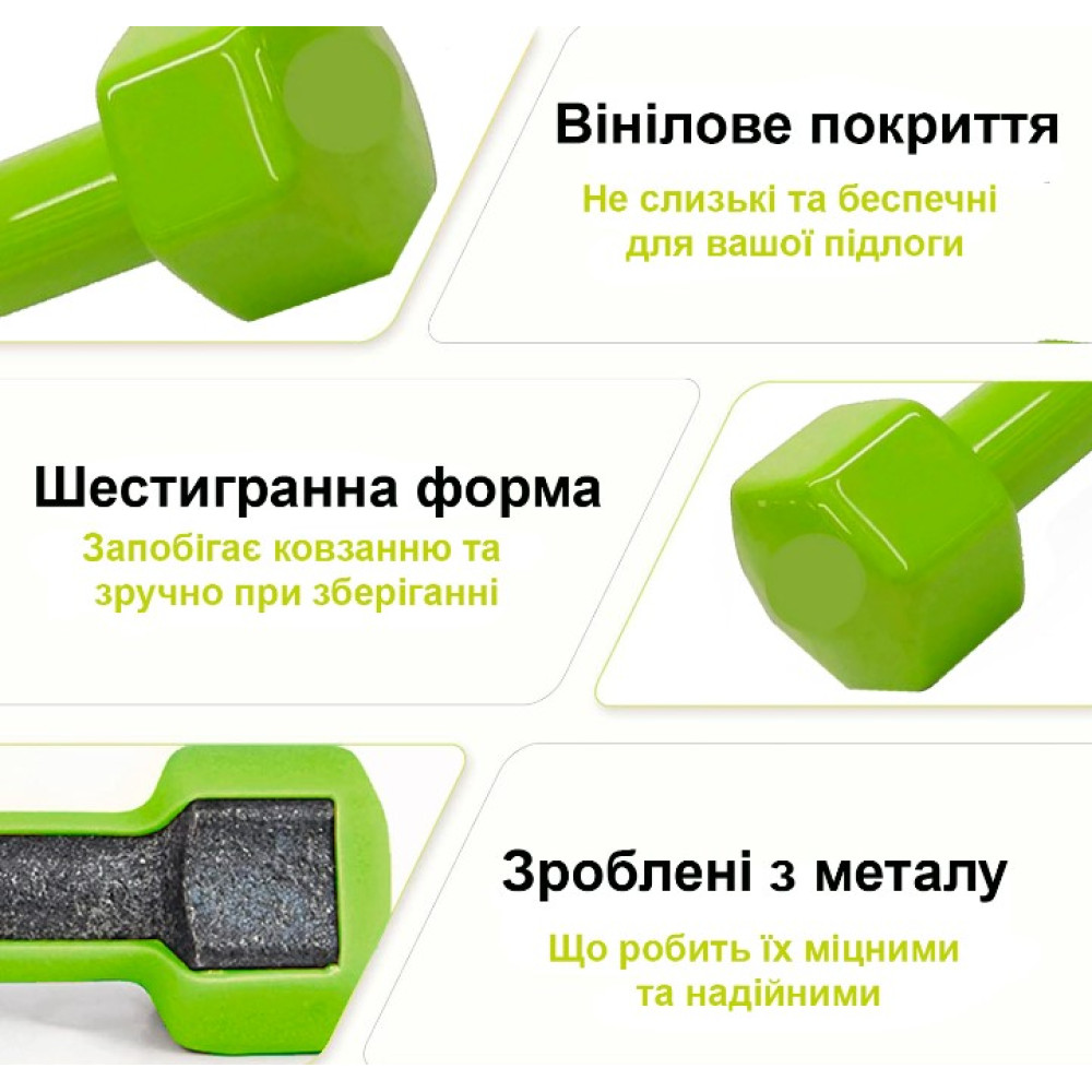Гантелі для фітнесу Newt Vinyl 2 шт по 1,5 кг NE-VIN-1-5