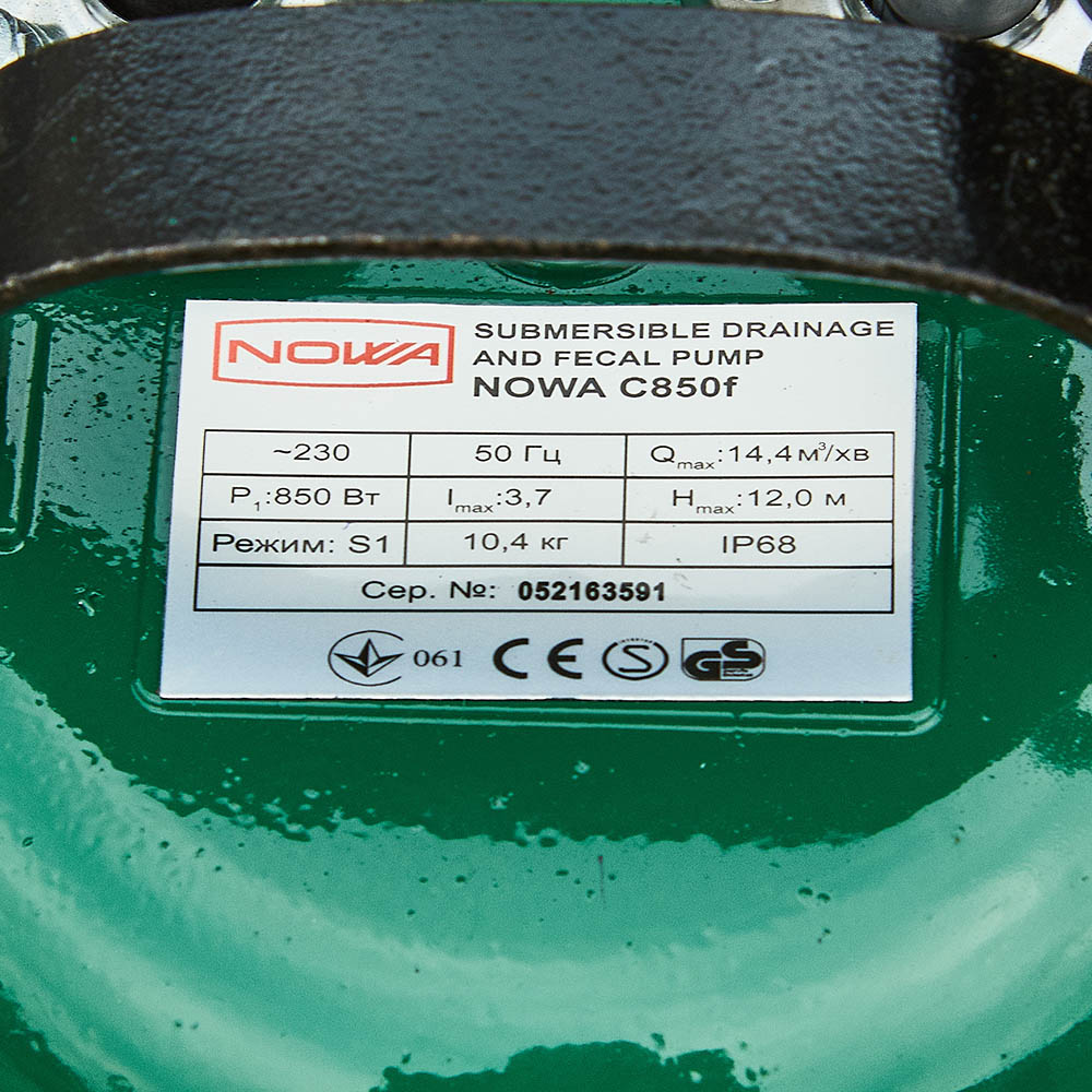 Дренажно-фекальний насос Nowa WQCD C850F
