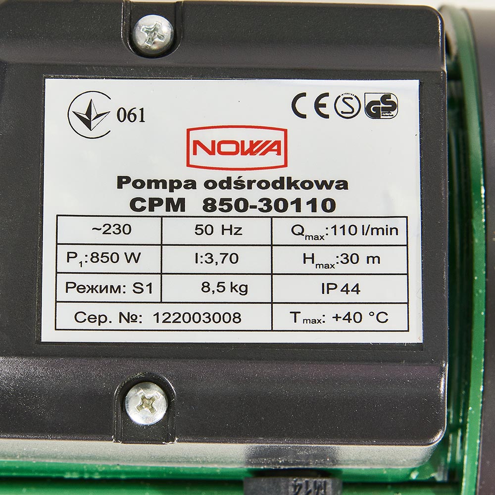 Відцентровий насос Nowa CPM 850-30110
