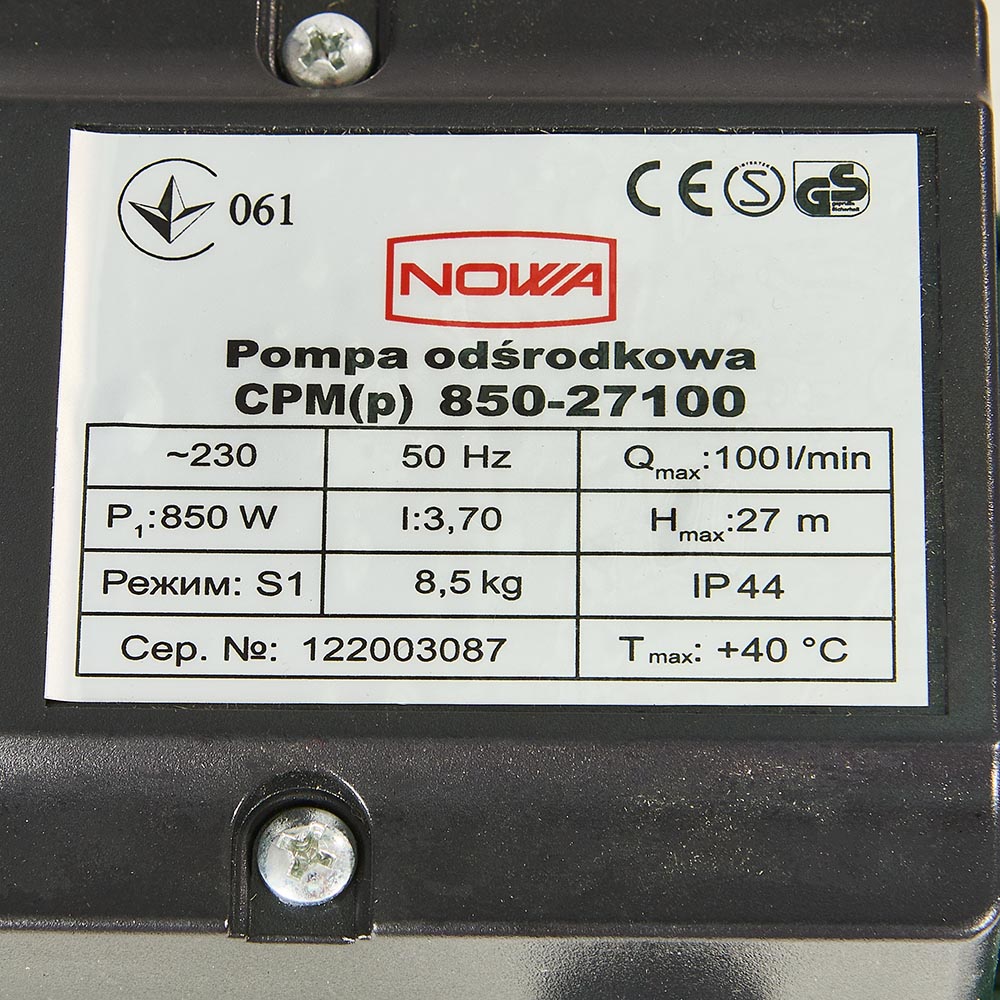 Відцентровий насос Nowa CPM(P) 850-27100