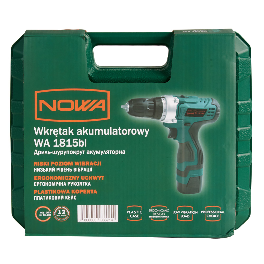 Дриль-шуруповерт акумуляторний Nowa WA1815BL з АКБ та ЗП