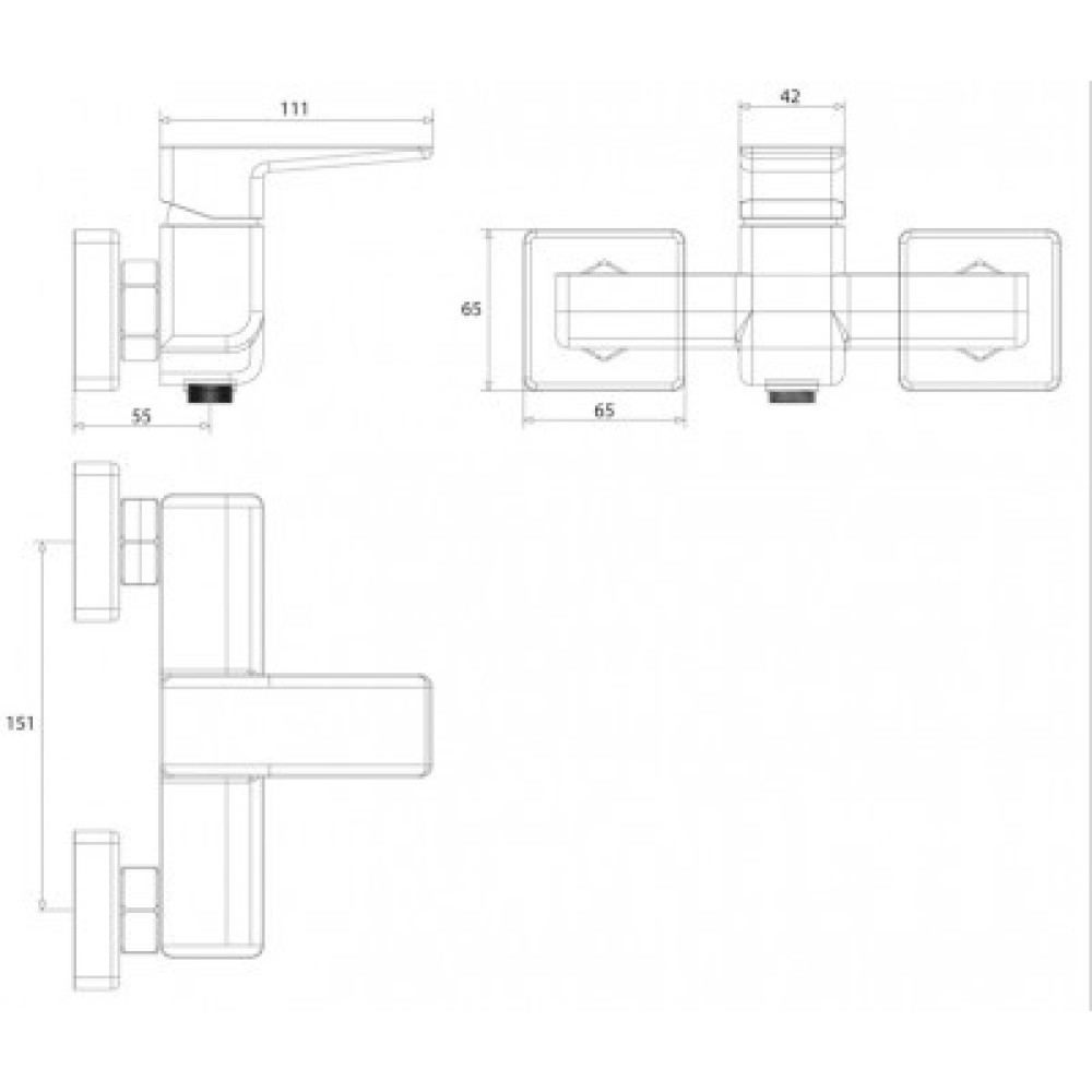 Смеситель для душа Omnires white (PM7440CRB)