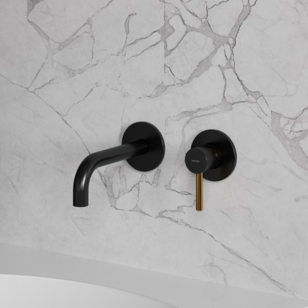 Змішувач для раковини Omnires Y прихованого монтажу black/gold (Y1215HBLGL)