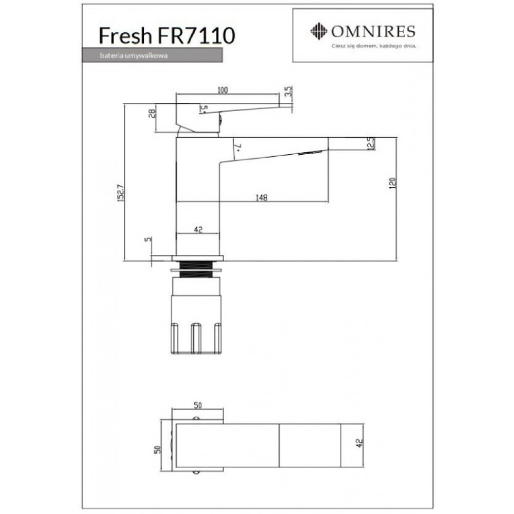 Змішувач для раковини Omnires Fresh chrome (FR7110CR)