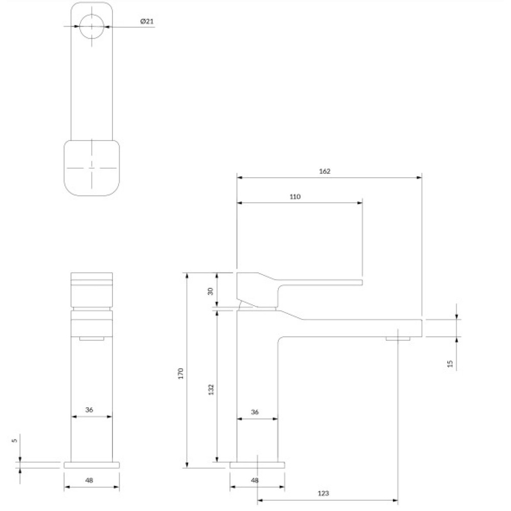 Змішувач для раковини Omnires Slide graphite (SL7710GR)