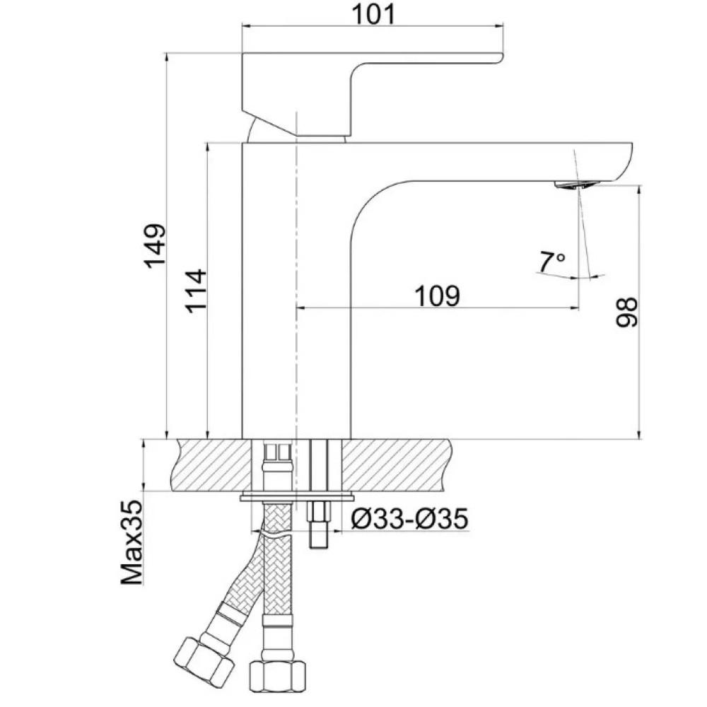 Змішувач для умивальника PERLA Elis (PSH503GM)