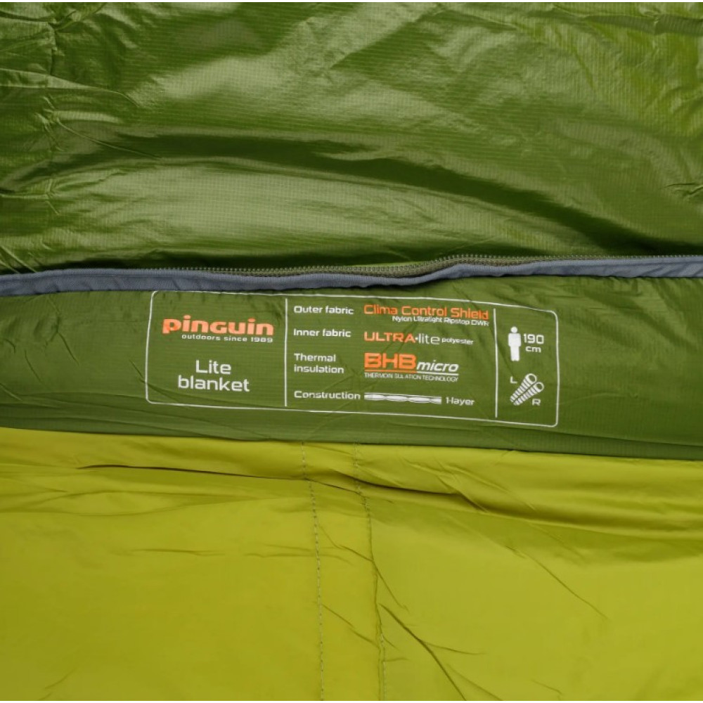 Спальний мішок Pinguin Lite Blanket (14/10 ° C), 190 см - Right Zip, Khaki (PNG 229448) 2020
