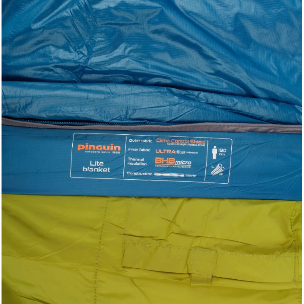 Спальний мішок Pinguin Lite Blanket (14/10 ° C), 190 см - Right Zip, Petrol (PNG 229462) 2020