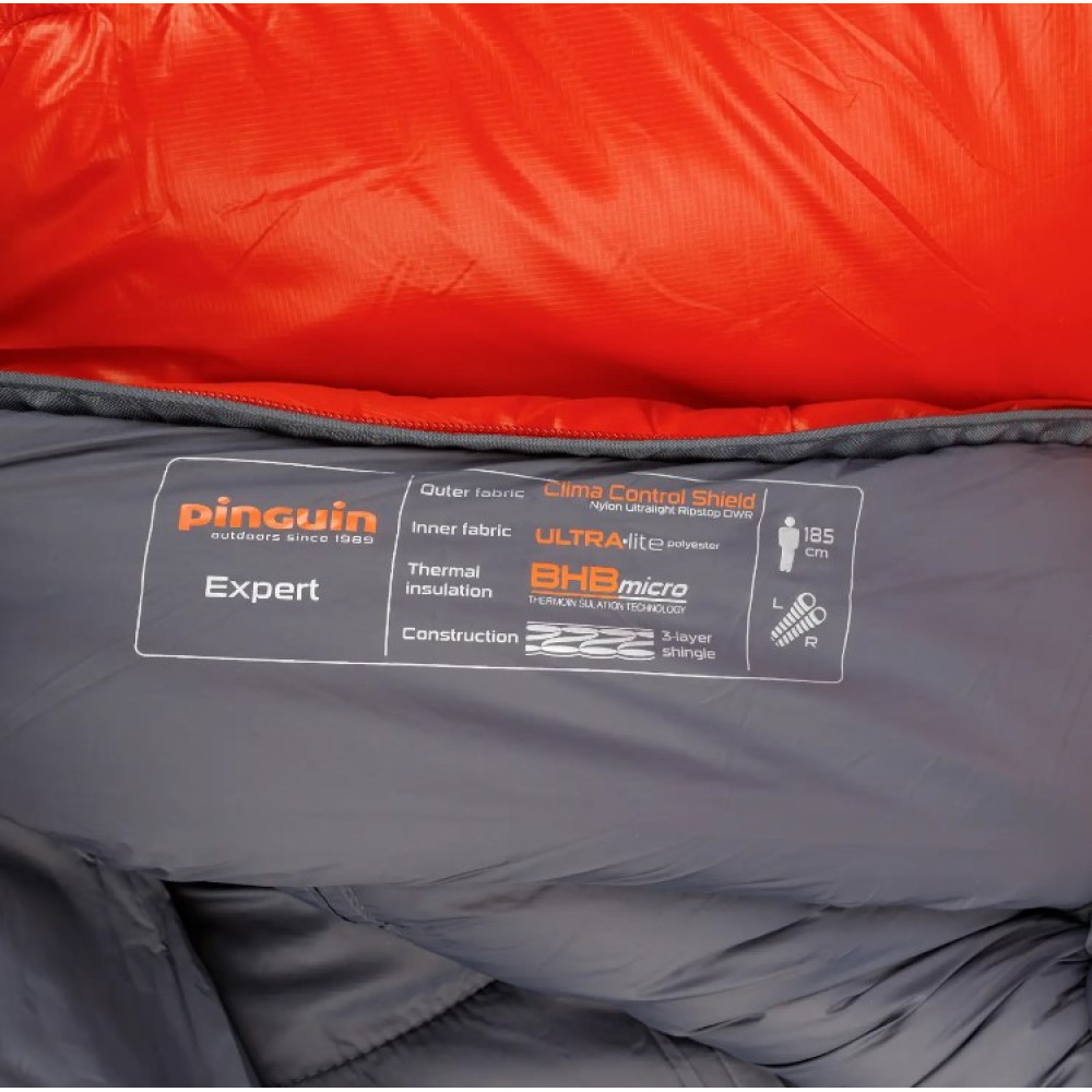 Спальний мішок Pinguin Expert (-8°С/-16°С), 175 см - Right Zip, Orange (PNG 233858) 2020