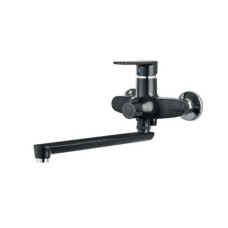 Смеситель для ванны Plamix OSCAR-006 EURO SET BLACK (со шлангом, лейкой и кронштейном) (MX1896)