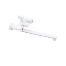 Смеситель для ванны Plamix Omega-140 Euro White (без шланга и лейки) (PM0648)