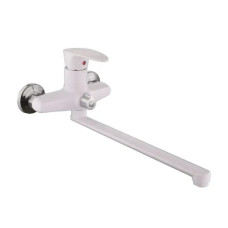 Смеситель для ванны Plamix Cezar-006 EURO SET White (со шлангом, лейкой и кронштейном) (PM0666)
