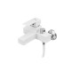 Змішувач для ванни Plamix Kubus-009 EURO SET White (з шлангом, лійкою та кронштейном) (PM0673)