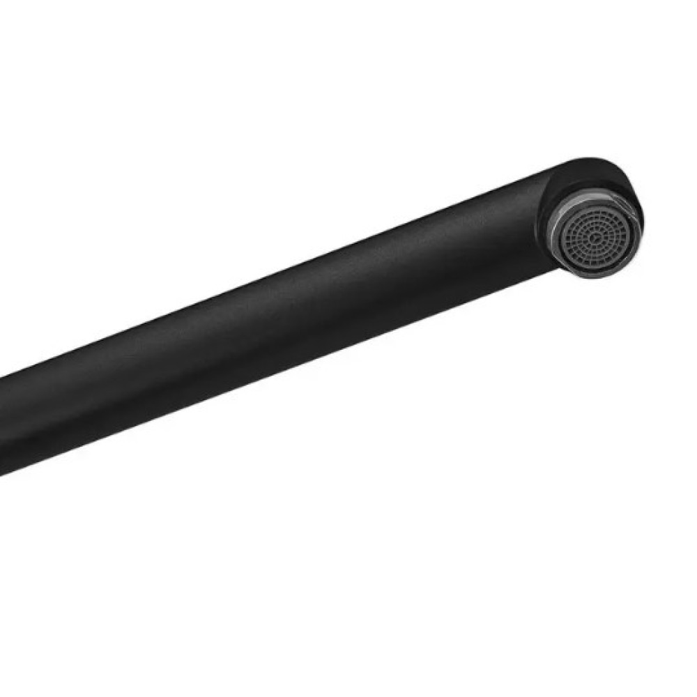 Змішувач для ванни Plamix CEZAR-006 EURO SET Matte black, зі шлангом, лійкою та кронштейном (PM0690)